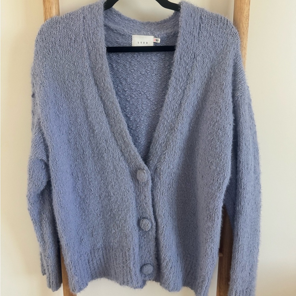 Lush Soft Lavender Cardigan Sweater